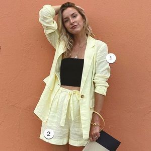 NWT Lottie Michael Stars linen blazer